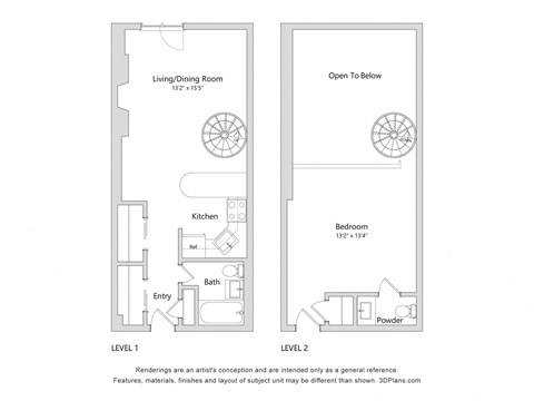 Floor plan for 1 bed, 1 bath, 501 sqft